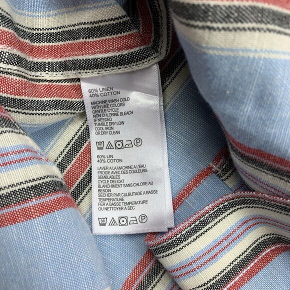 Tommy Bahama Cabana Stripe Linen Shirt Button Long Sleeve Shirt Men's Size XL - Picture 12 of 15